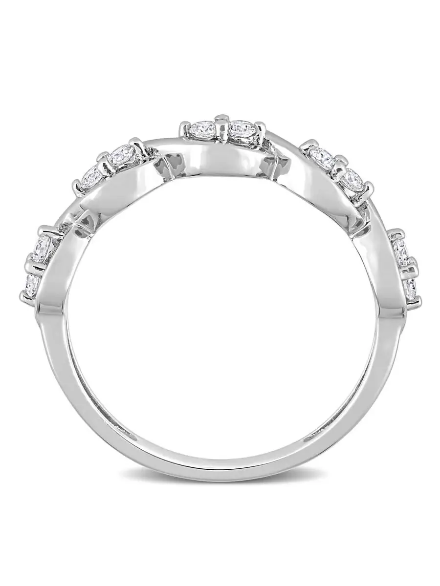 Кольцо Amour Silver с бесконечностью, 1/4 CT TGW, созданный белый муассанит — изображение 4 из 5