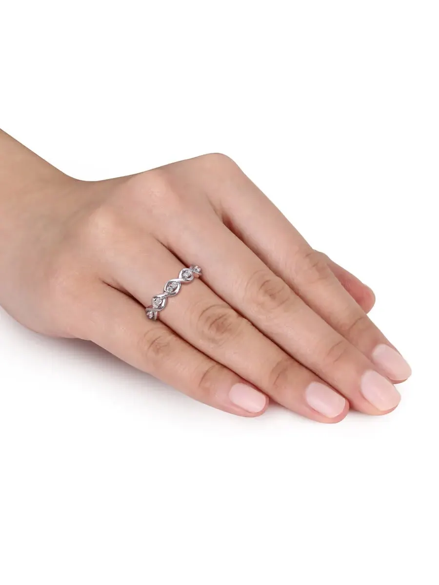 Кольцо Amour Silver с бесконечностью, 1/4 CT TGW, созданный белый муассанит — изображение 5 из 5