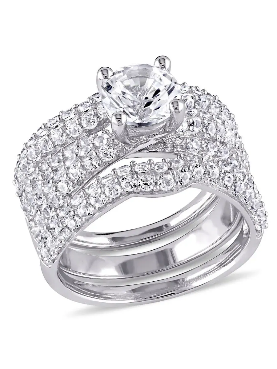 Кольцо модное Amour Silver с созданным белым сапфиром 4 1/5 CT TGW — изображение 1 из 5, оттенок белый