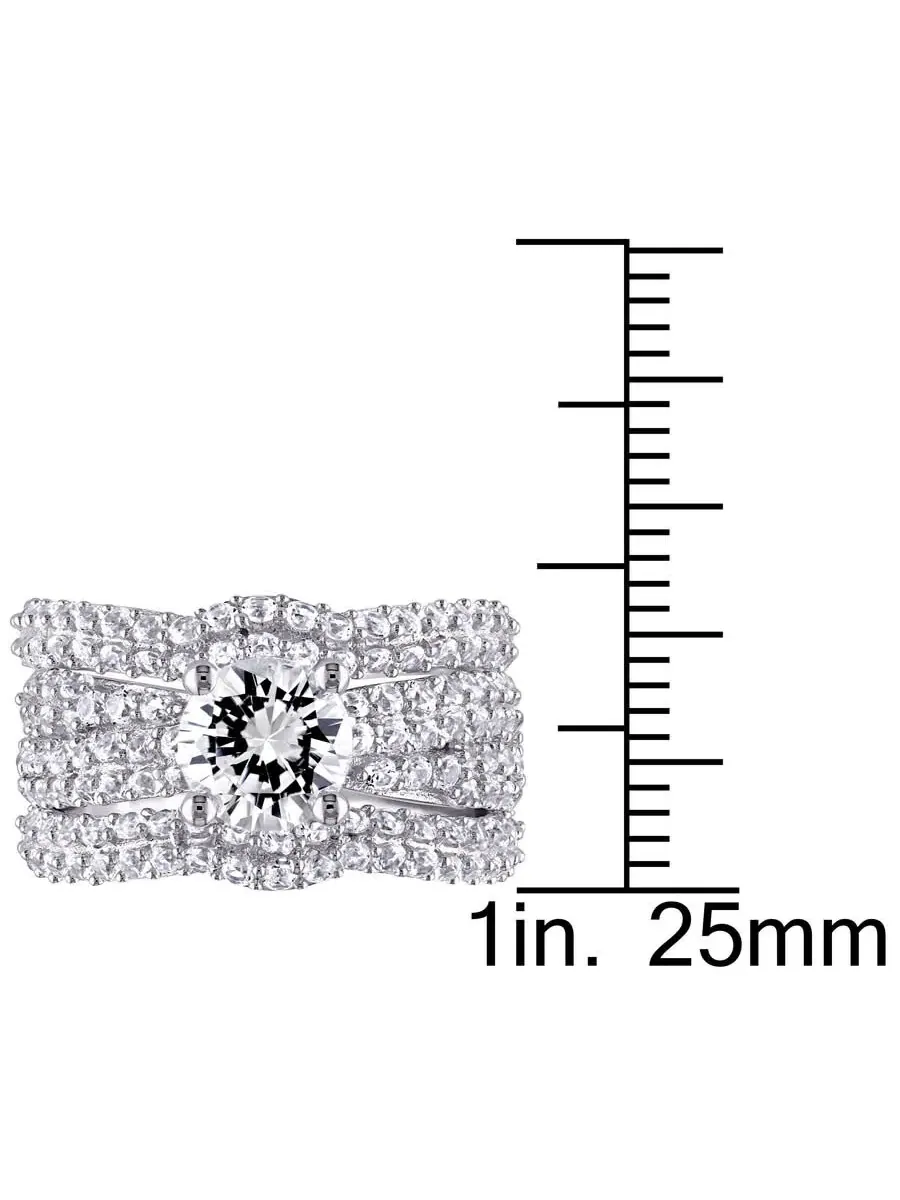 Кольцо модное Amour Silver с созданным белым сапфиром 4 1/5 CT TGW — изображение 3 из 5, оттенок белый