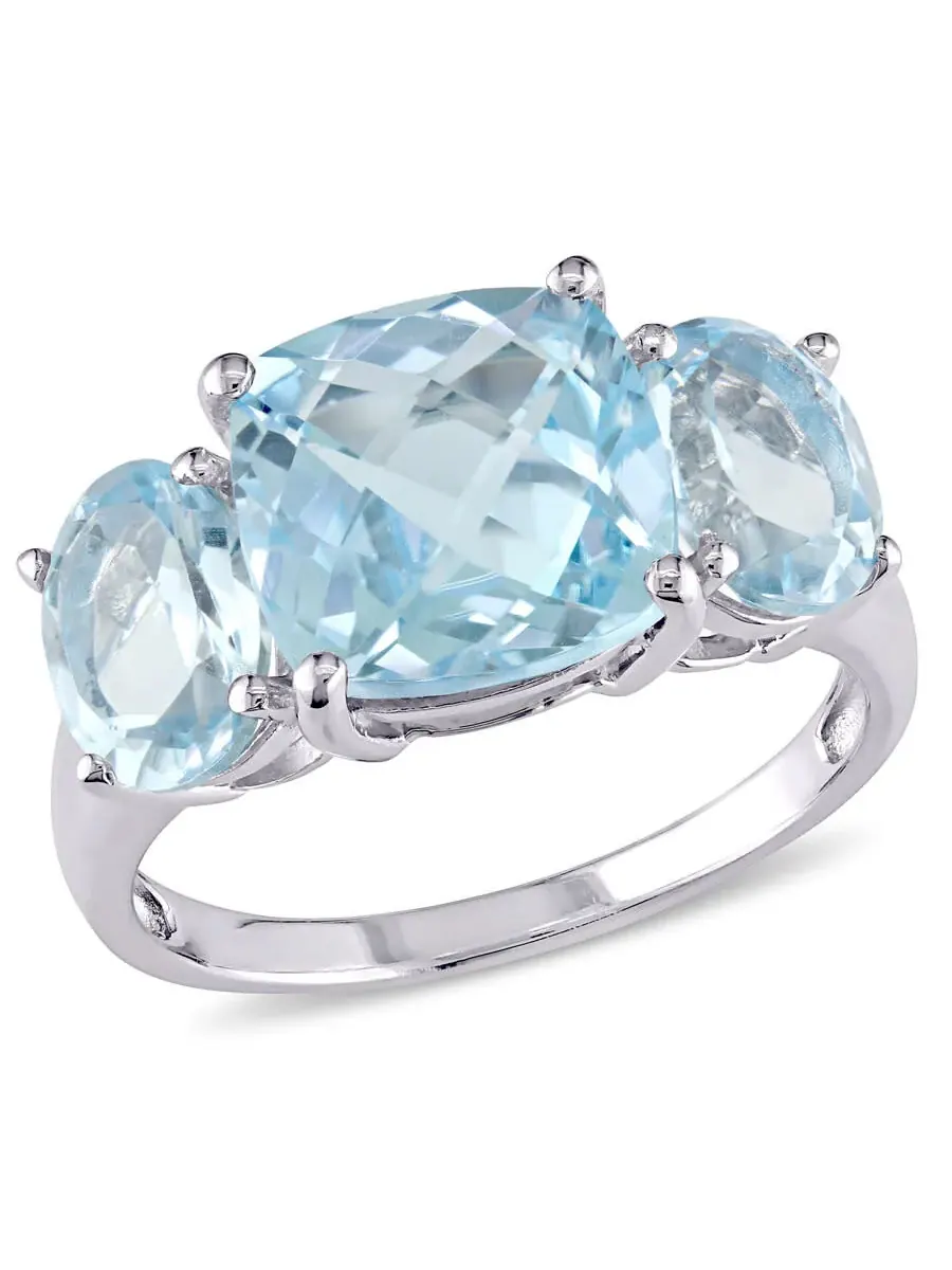 Кольцо Amour Silver 8 2/5 CT TGW с голубым топазом - Sky Fashion — изображение 1 из 4, оттенок синий