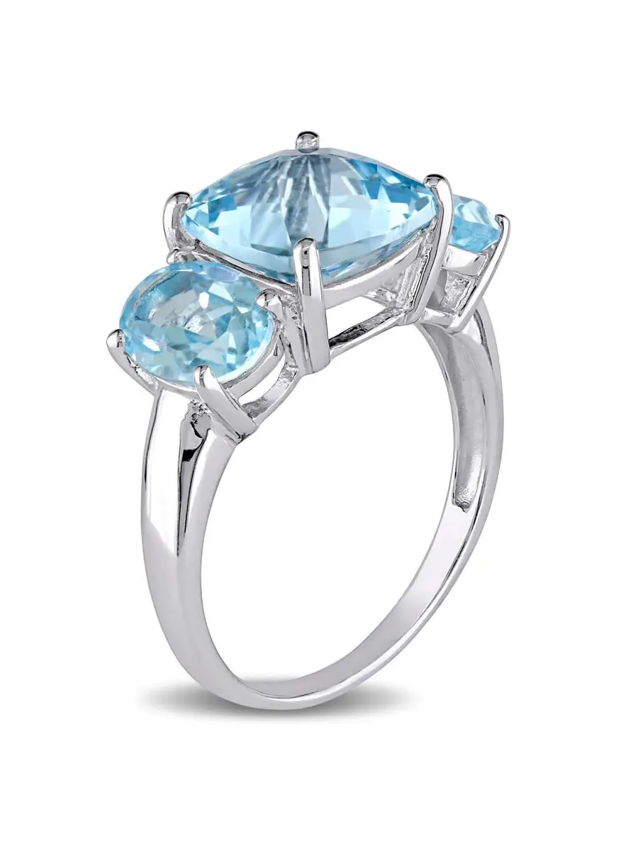 Кольцо Amour Silver 8 2/5 CT TGW с голубым топазом - Sky Fashion — изображение 2 из 4, оттенок синий