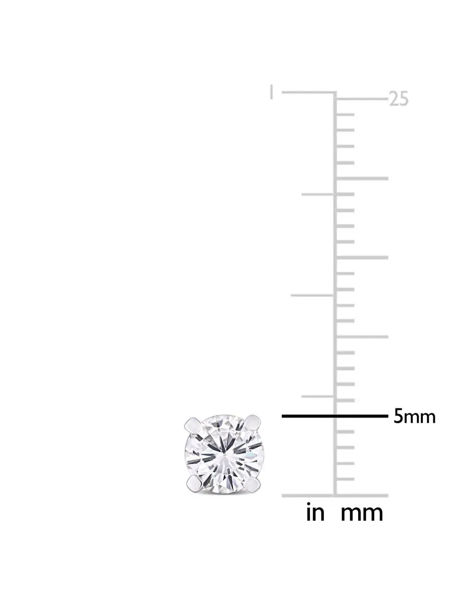 Серьги-солитер AMOUR 1 CT DEW с искусственным муассанитом в оправе из стерлингового серебра — изображение 2 из 3