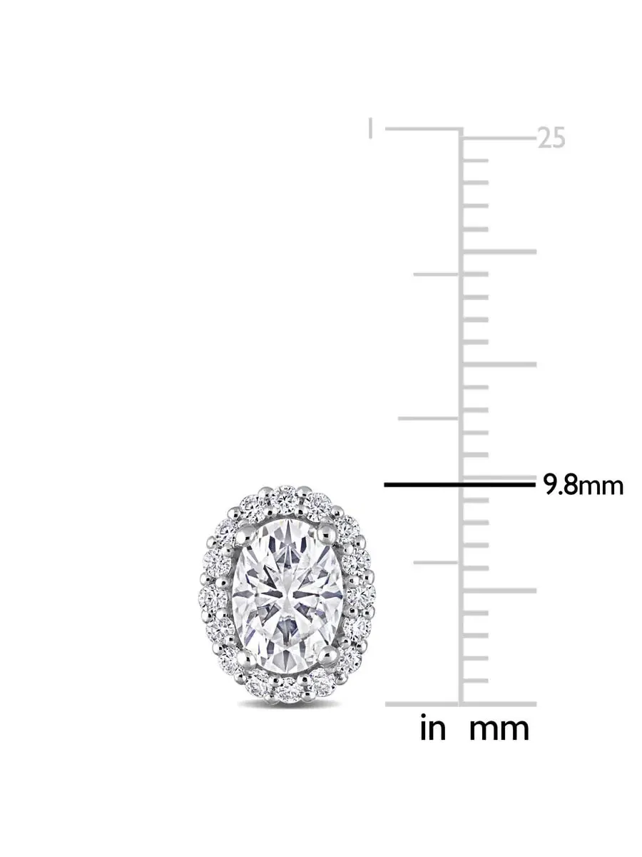 Серьги-гвоздики AMOUR 2 1/3 CT DEW с искусственным муассанитом в оправе из стерлингового серебра — изображение 2 из 4
