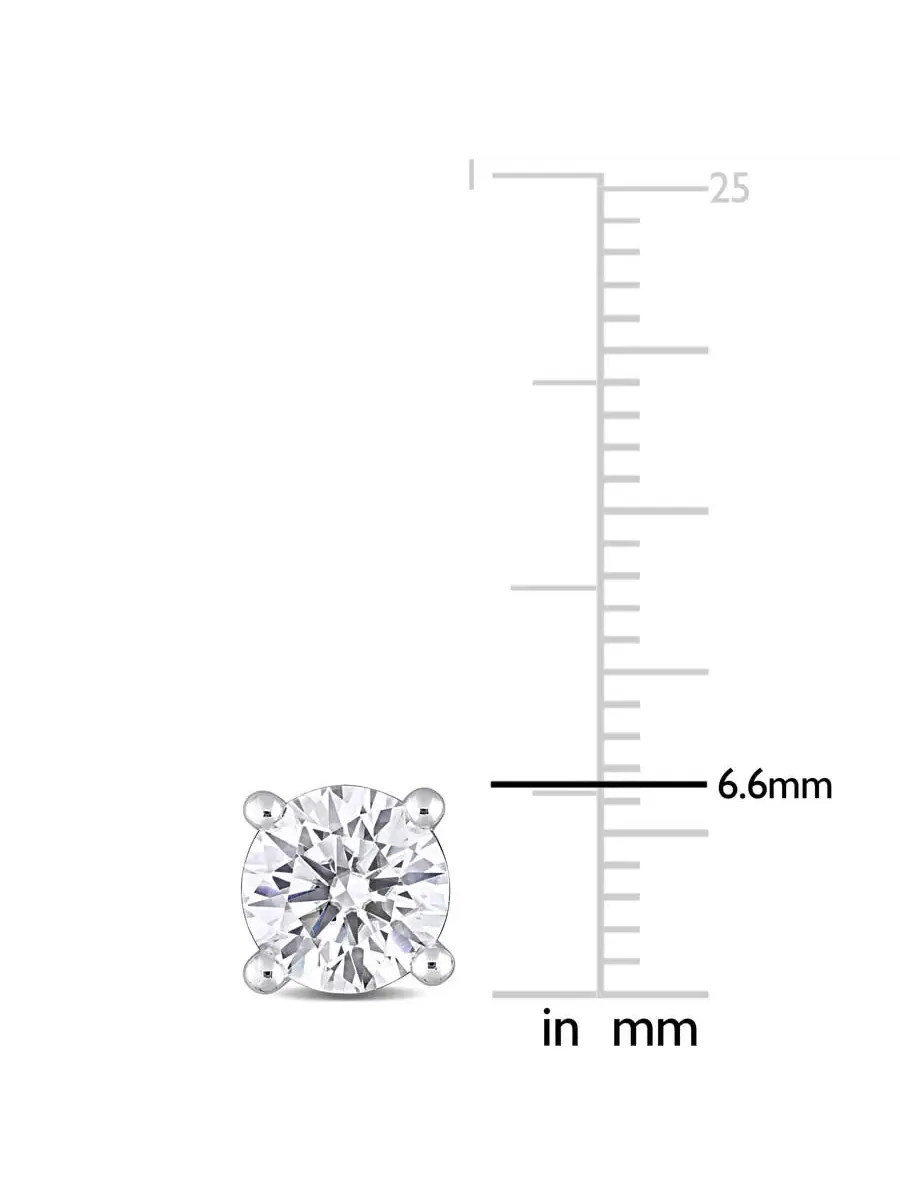 Серьги-одиночки AMOUR 2 CT DEW с моссанитом, созданные из серебра 925 пробы — изображение 2 из 3, оттенок белый
