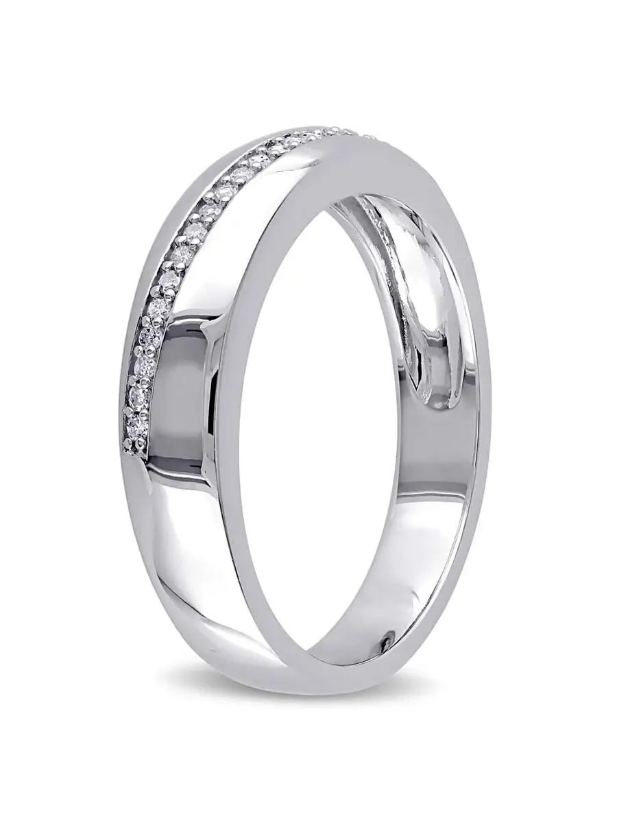 Кольцо Amour Sterling Silver Crossover с бриллиантом 0,1 карат — изображение 2 из 3, оттенок белый