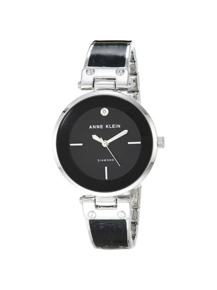 Женские часы Anne Klein с браслетом, черным циферблатом AK/2513BKSV — изображение 1 из 1, оттенок черный