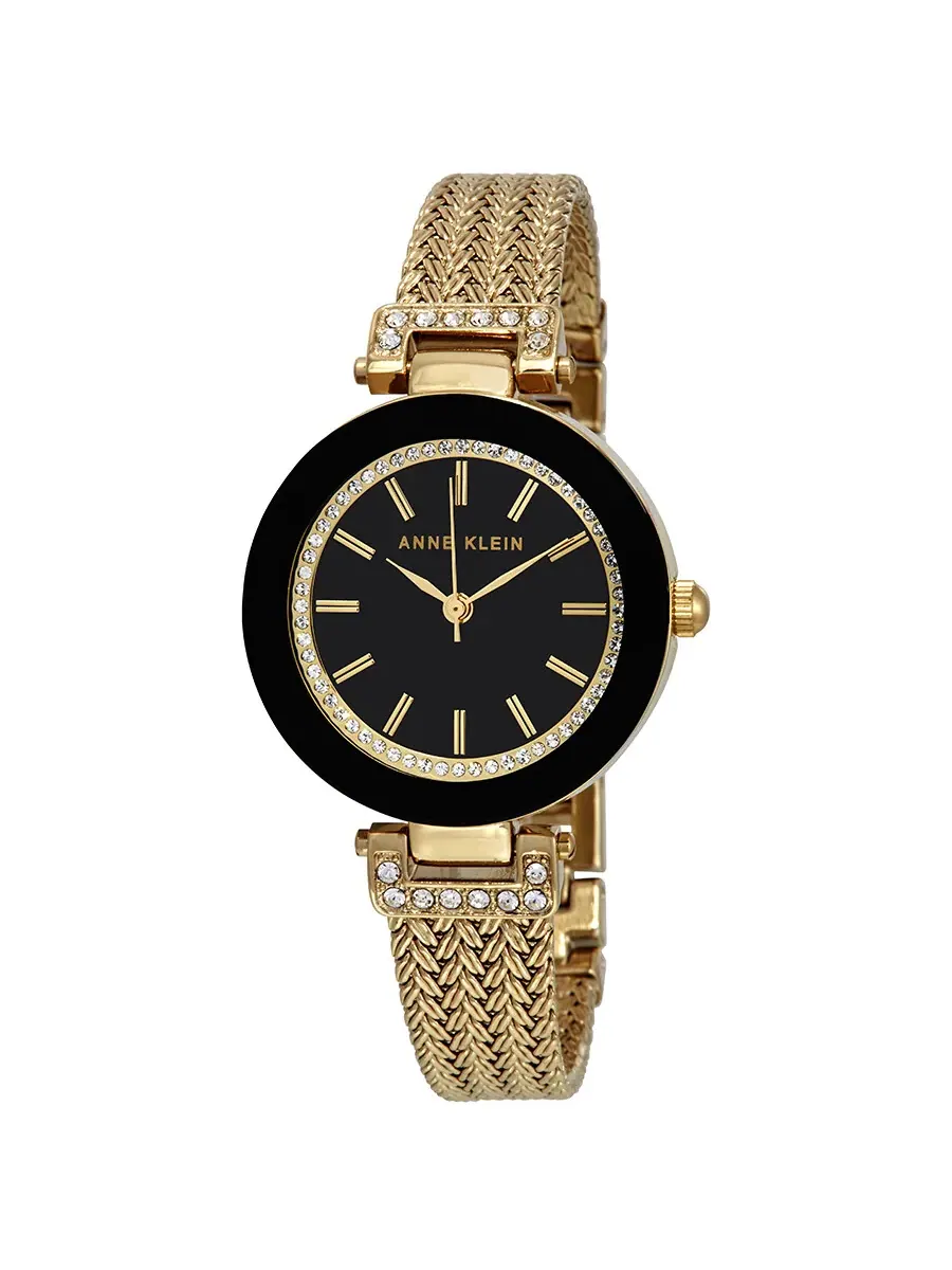 Женские часы Anne Klein с черным циферблатом, модель 1906BKGB — изображение 1 из 3, оттенок черный