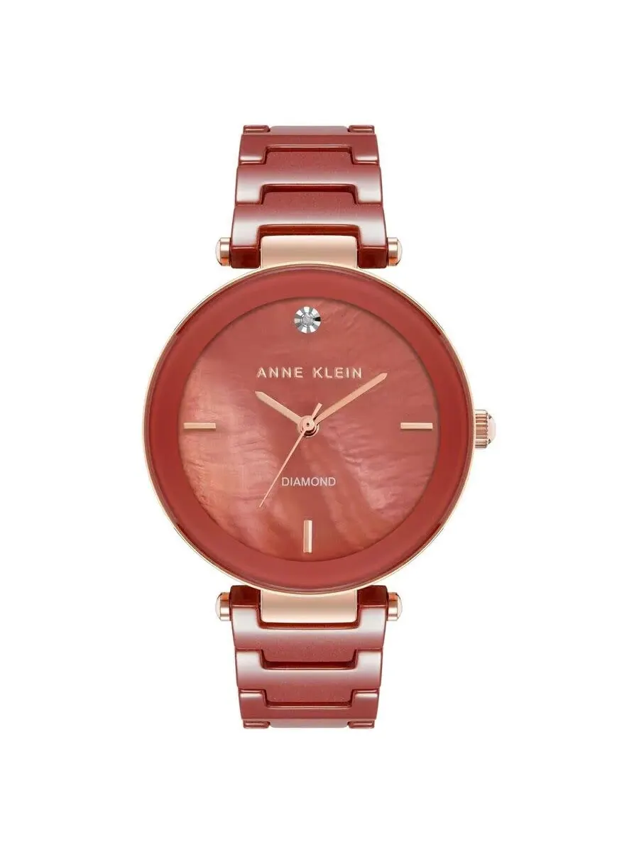 Женские часы Anne Klein с керамическим корпусом и красным циферблатом AK/1018RGRD — изображение 1 из 1, оттенок красный