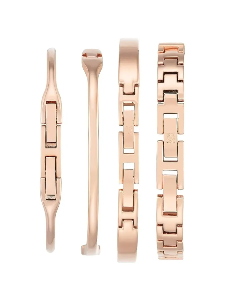 Женские часы и браслет Anne Klein с кварцевым механизмом, темно-синяя циферблат AK-2716NVST — изображение 2 из 2