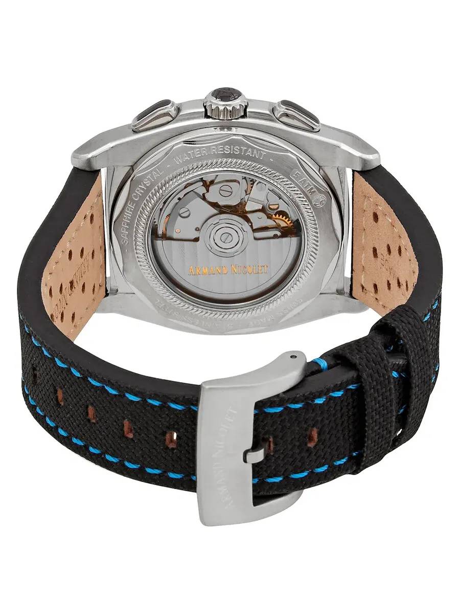 Мужские часы Armand Nicolet JH9 Chronograph Automatic с черным циферблатом A668HAA-NZ-P0668NZ8 — изображение 3 из 3