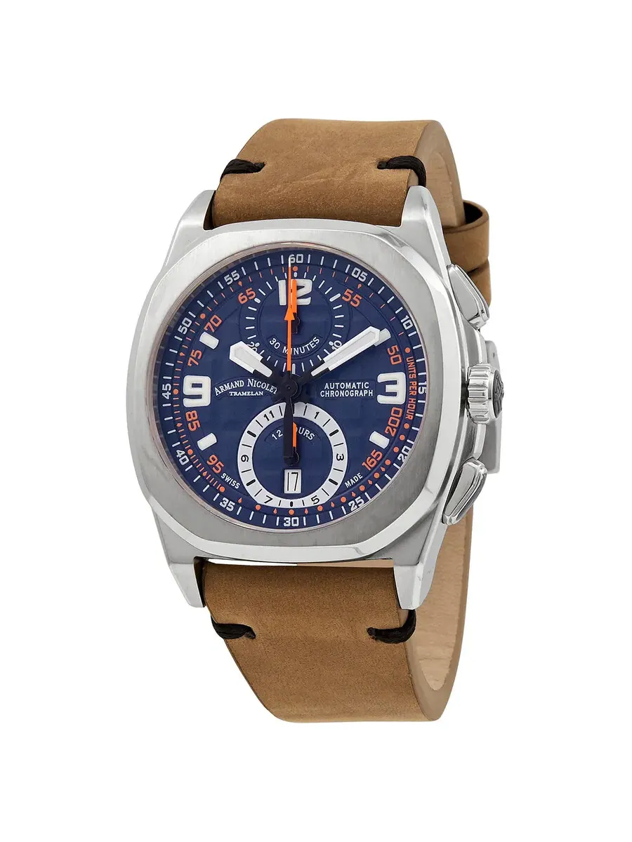 Мужские часы Armand Nicolet JH9 Chronograph Automatic с синим циферблатом A668HAA-BO-PK4140CA — изображение 1 из 3