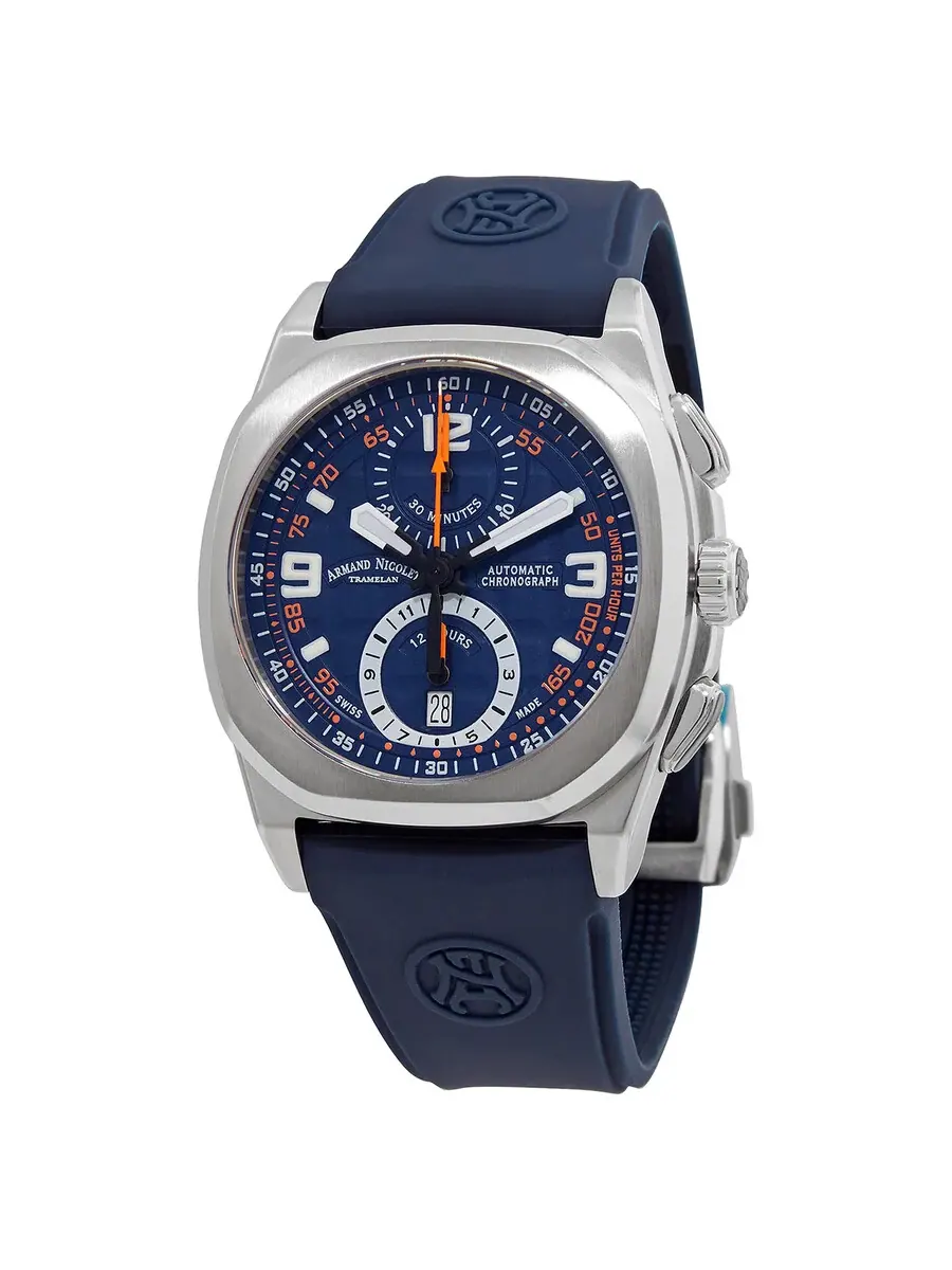 Мужские часы Armand Nicolet JH9 Chronograph Automatic с синим циферблатом A668HAA-BO-GG4710U — изображение 1 из 3