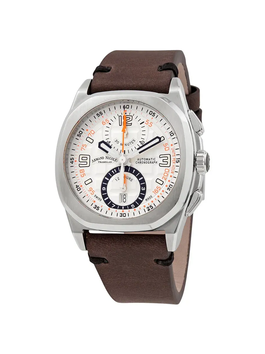 Мужские часы Armand Nicolet JH9 Chronograph Automatic с серебристым циферблатом A668HAA-AO-PK4140TM — серебристый