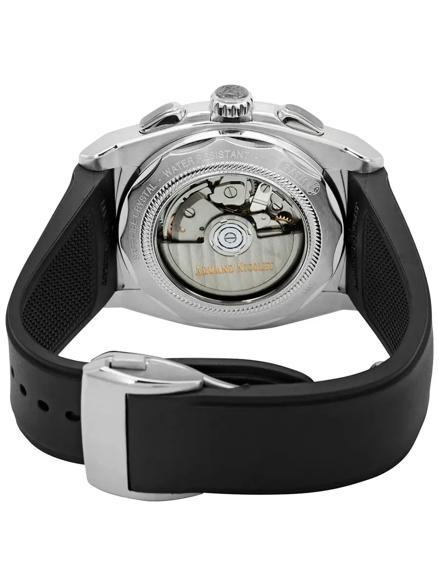 Мужские часы Armand Nicolet JH9 Chronograph Automatic с серебристым циферблатом A668HAA-AZ-GG4710N — изображение 3 из 3