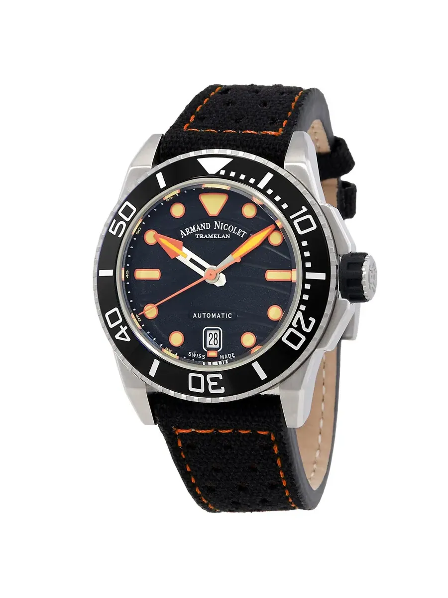 Мужские часы Armand Nicolet JSH Automatic с черным циферблатом A480PGN-NO-P0668NO8