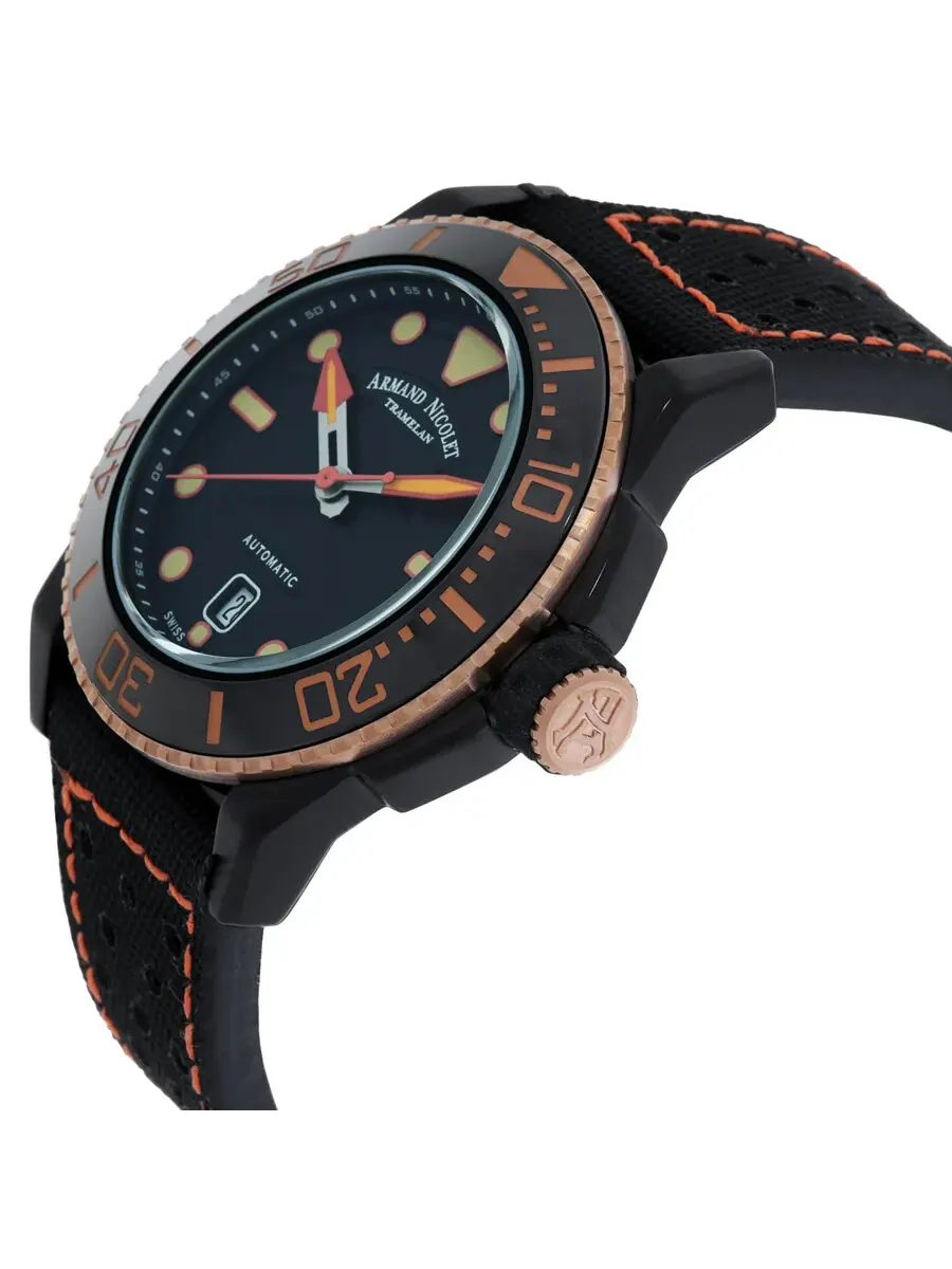 Мужские часы Armand Nicolet JSH Automatic с черным циферблатом A480PQS-NO-P0668NO8 — изображение 2 из 3, оттенок черный