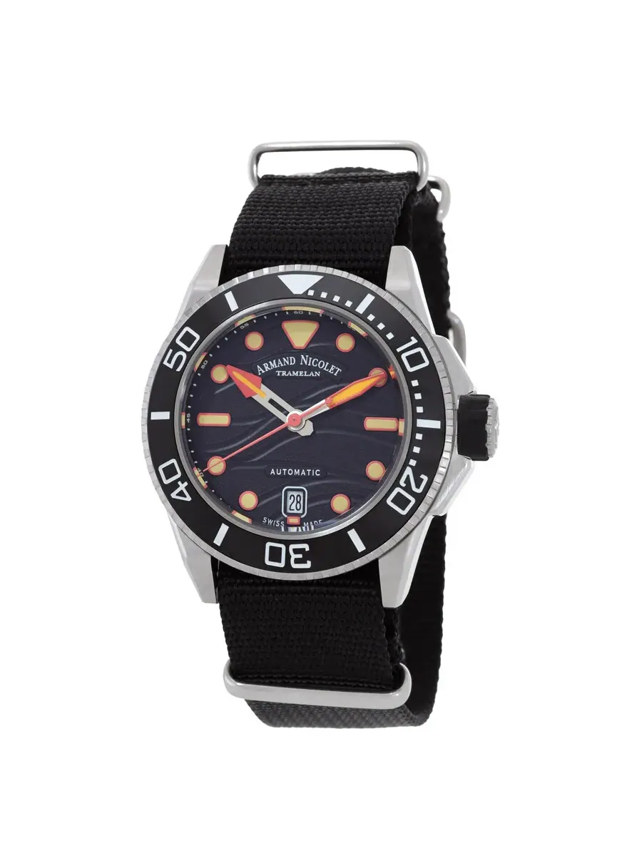 Мужские часы Armand Nicolet JSH Automatic с черным циферблатом A481PGN-NO-BN22481AANN — изображение 1 из 3, оттенок черный