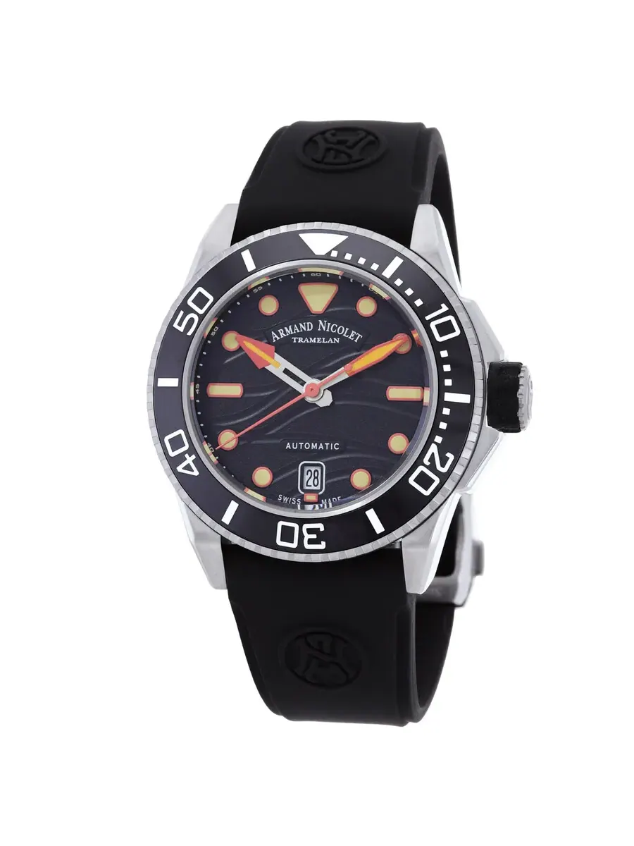 Мужские часы Armand Nicolet JSH Automatic с черным циферблатом A481PGN-NO-GG2710N — изображение 1 из 3, оттенок черный