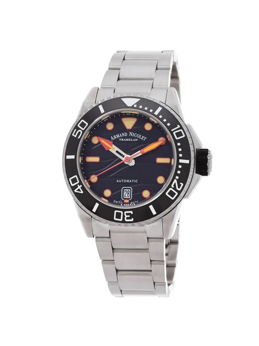 Мужские часы Armand Nicolet JSH Automatic с черным циферблатом A481PGN-NO-MA2481AA — изображение 1 из 3, оттенок черный
