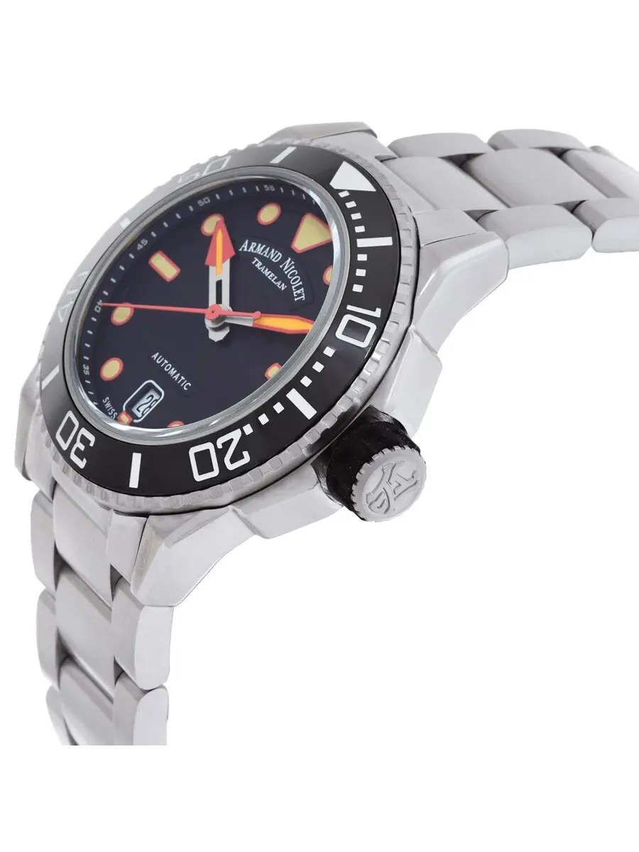 Мужские часы Armand Nicolet JSH Automatic с черным циферблатом A481PGN-NO-MA2481AA — изображение 2 из 3, оттенок черный