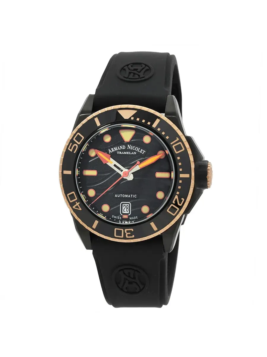 Мужские часы Armand Nicolet JSH Automatic с черным циферблатом A481PQS-NO-GG2710N — изображение 1 из 3, оттенок черный