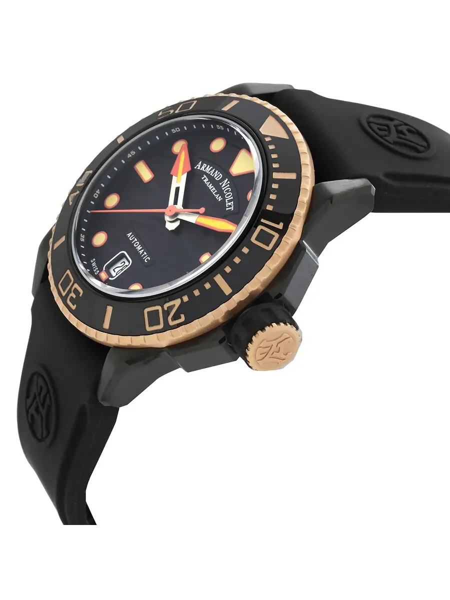 Мужские часы Armand Nicolet JSH Automatic с черным циферблатом A481PQS-NO-GG2710N — изображение 2 из 3, оттенок черный