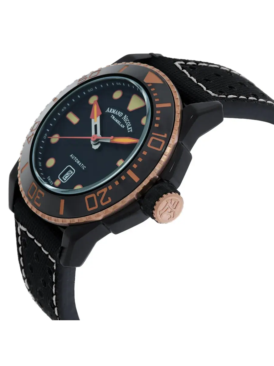Мужские часы Armand Nicolet JSH Automatic с черным циферблатом A481PQS-NO-P0640NC8 — изображение 2 из 3, оттенок черный