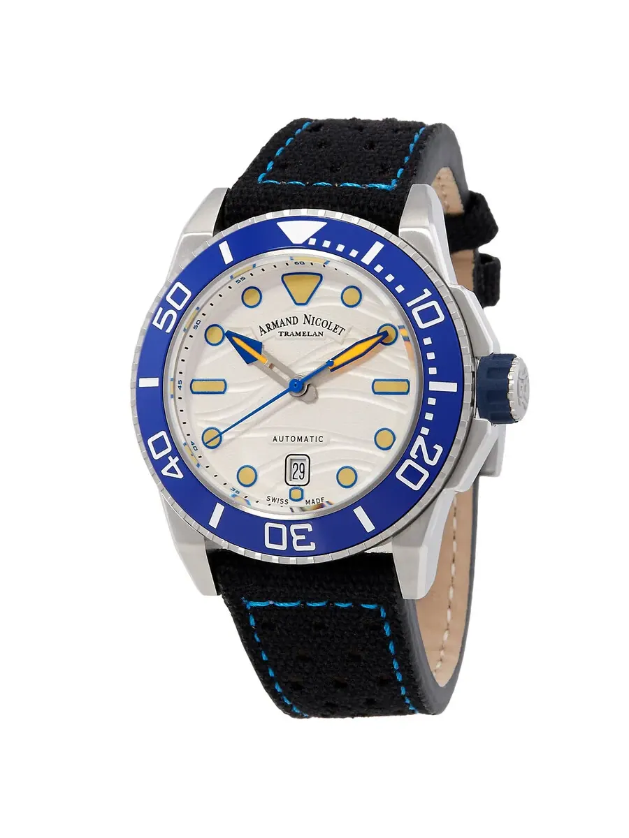 Мужские часы Armand Nicolet JSH Automatic с белым циферблатом A480PGU-AU-P0668NZ8 — изображение 1 из 3, оттенок синий
