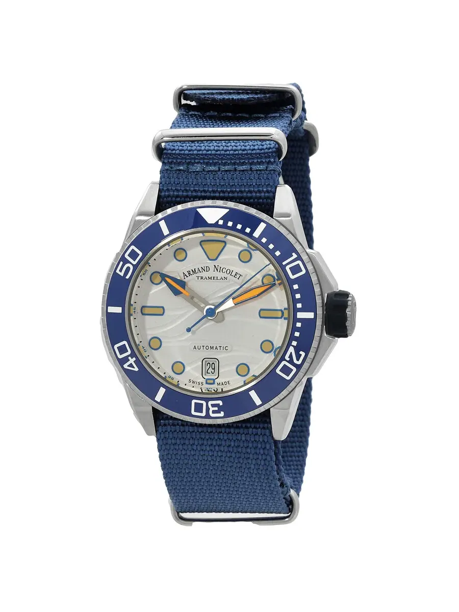 Мужские часы Armand Nicolet JSH Automatic с белым циферблатом A481PGU-AU-BN22481AAUU — изображение 1 из 3, оттенок синий
