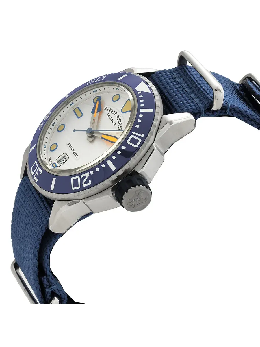 Мужские часы Armand Nicolet JSH Automatic с белым циферблатом A481PGU-AU-BN22481AAUU — изображение 2 из 3, оттенок синий