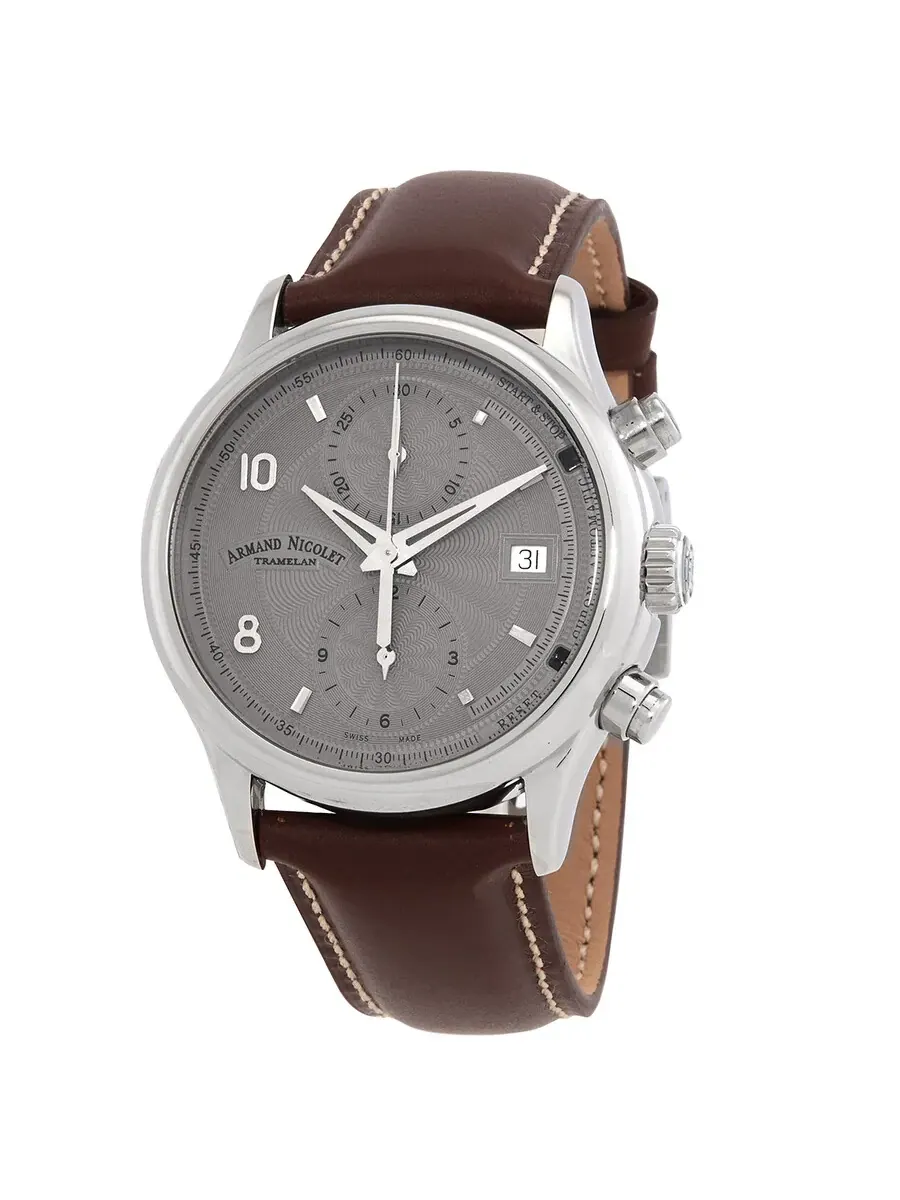 Мужские часы Armand Nicolet M02-4 Хронограф Автоматические с серым циферблатом A844AAA-GR-P140MR2 — изображение 1 из 3