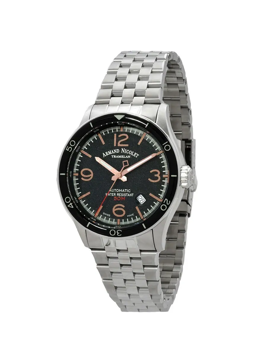 Мужские часы Armand Nicolet M2H Automatic с черным циферблатом A740HNA-NS-BMA22740A — изображение 1 из 3, оттенок черный