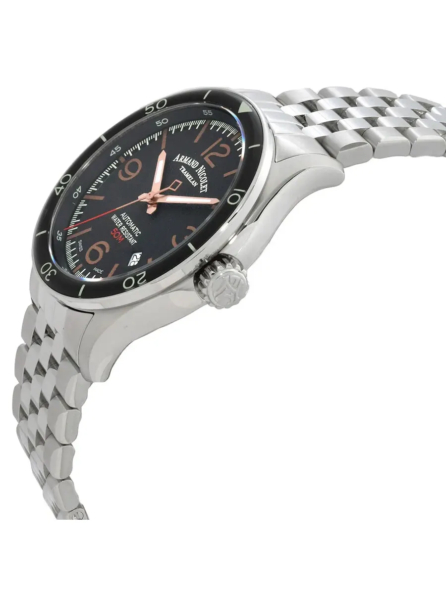 Мужские часы Armand Nicolet M2H Automatic с черным циферблатом A740HNA-NS-BMA22740A — изображение 2 из 3, оттенок черный