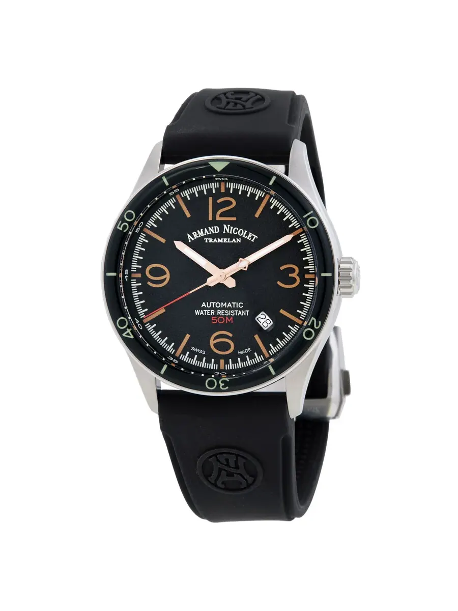 Мужские автоматические часы Armand Nicolet M2H с черным циферблатом A740HNA-NS-GG2710N — изображение 1 из 3, оттенок черный