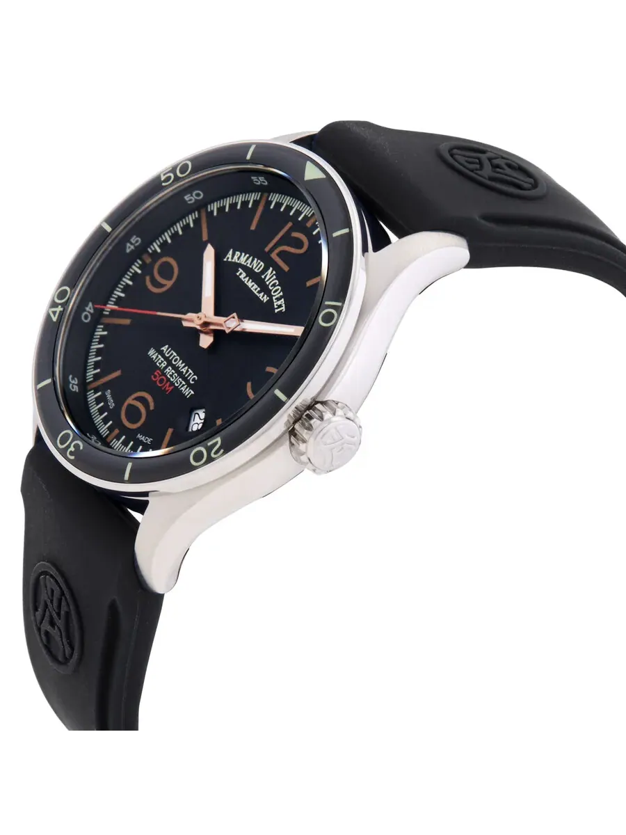 Мужские автоматические часы Armand Nicolet M2H с черным циферблатом A740HNA-NS-GG2710N — изображение 2 из 3, оттенок черный