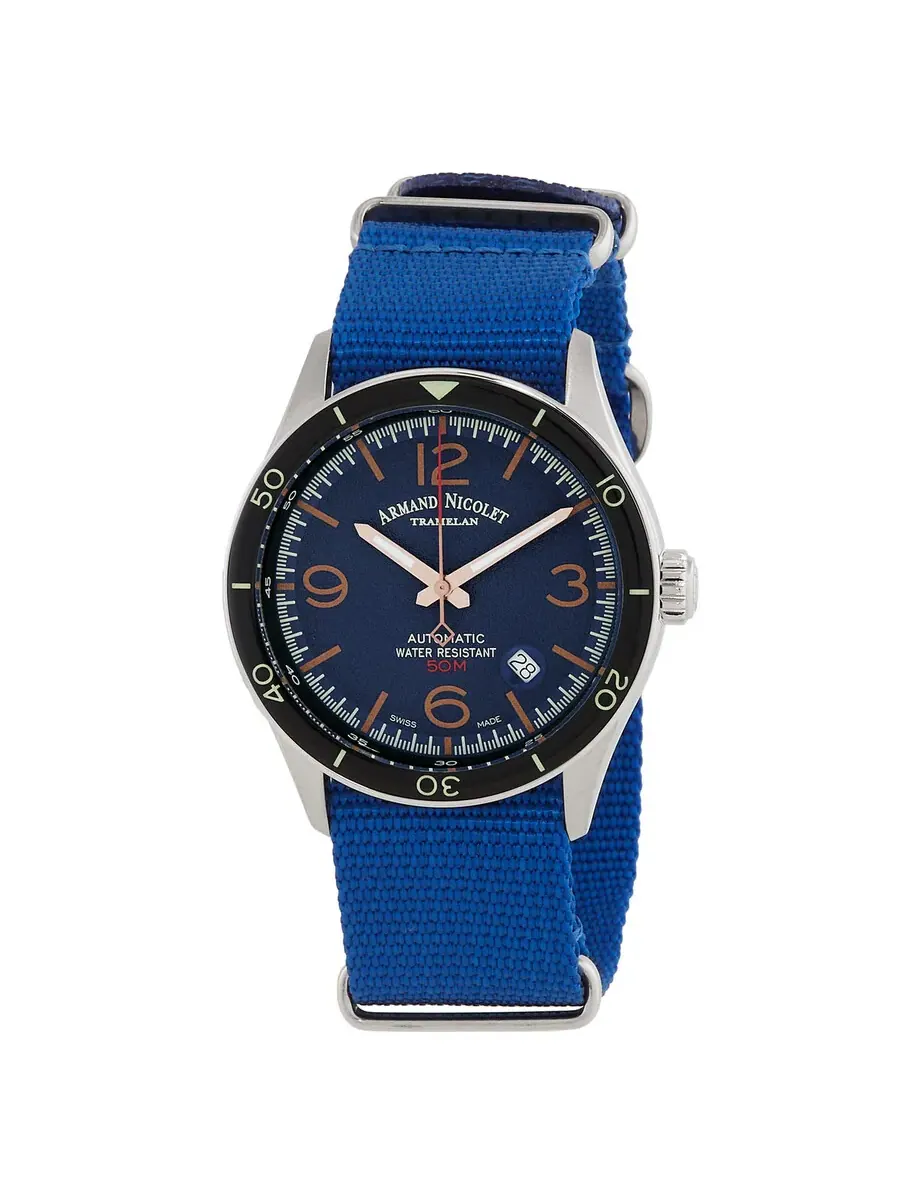 Мужские автоматические часы Armand Nicolet M2H с синим циферблатом A740HNA-BS-BN22481AAUU — изображение 1 из 3