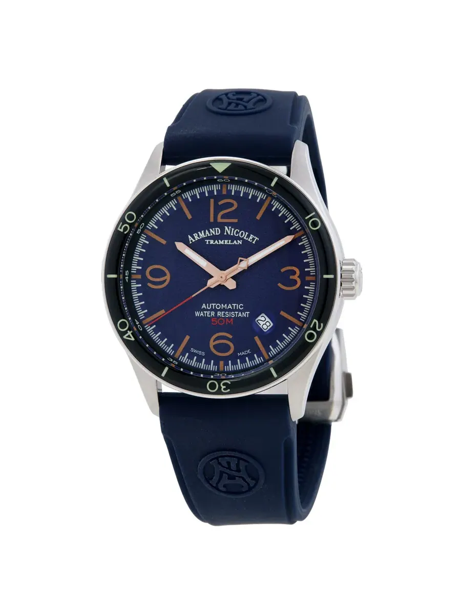 Мужские часы Armand Nicolet M2H с автоматическим механизмом и синим циферблатом A740HNA-BS-GG2710U — изображение 1 из 3