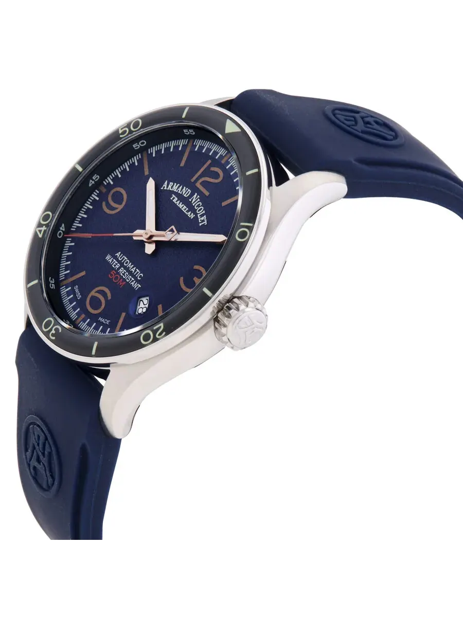 Мужские часы Armand Nicolet M2H с автоматическим механизмом и синим циферблатом A740HNA-BS-GG2710U — изображение 2 из 3