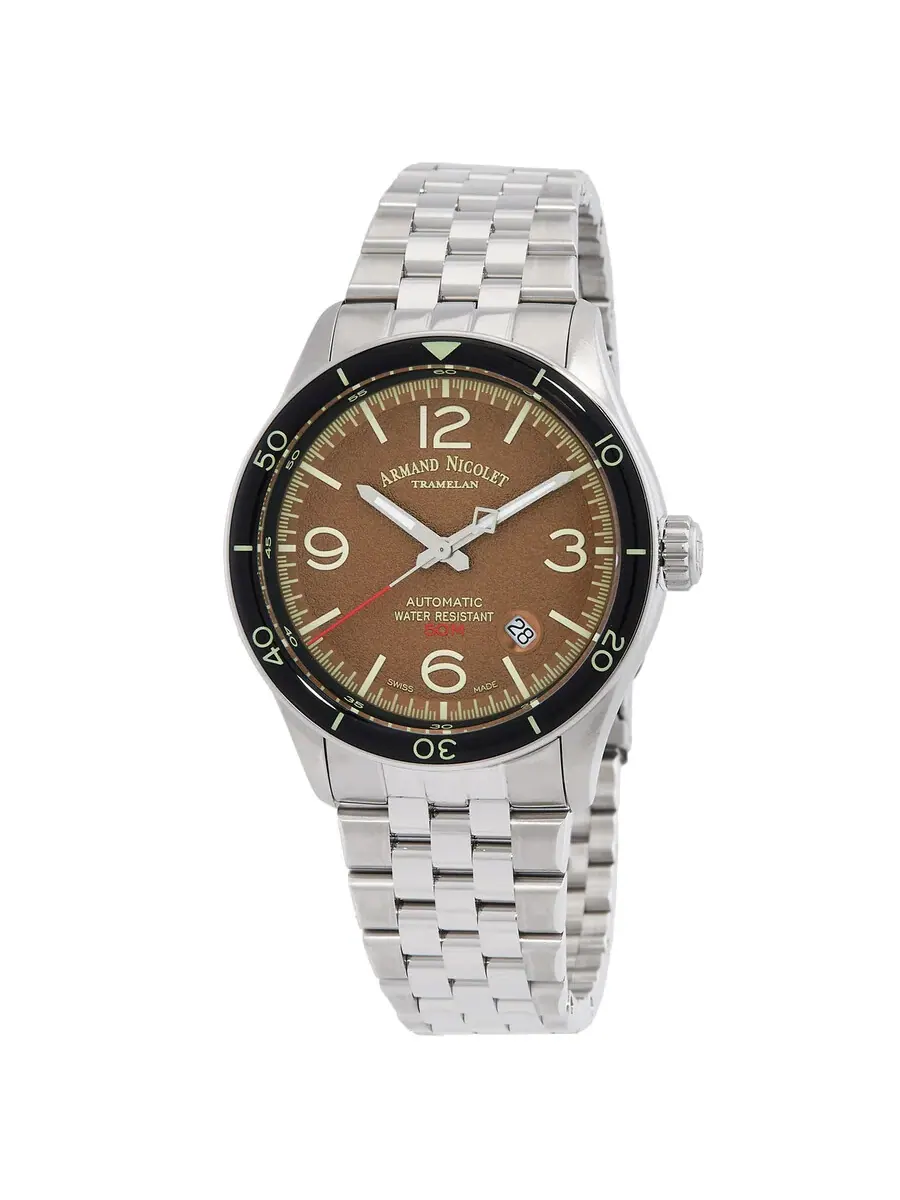 Мужские часы Armand Nicolet M2H Automatic с коричневым циферблатом A740HNA-MR-BMA22740A — изображение 1 из 3, оттенок черный