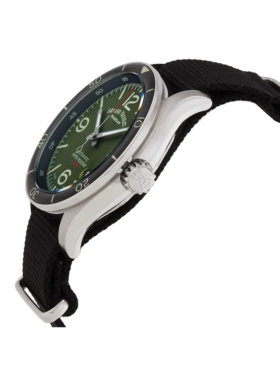 Мужские часы Armand Nicolet M2H Automatic с зеленым циферблатом A740HNA-VR-BN22481AANN — изображение 2 из 3, оттенок черный