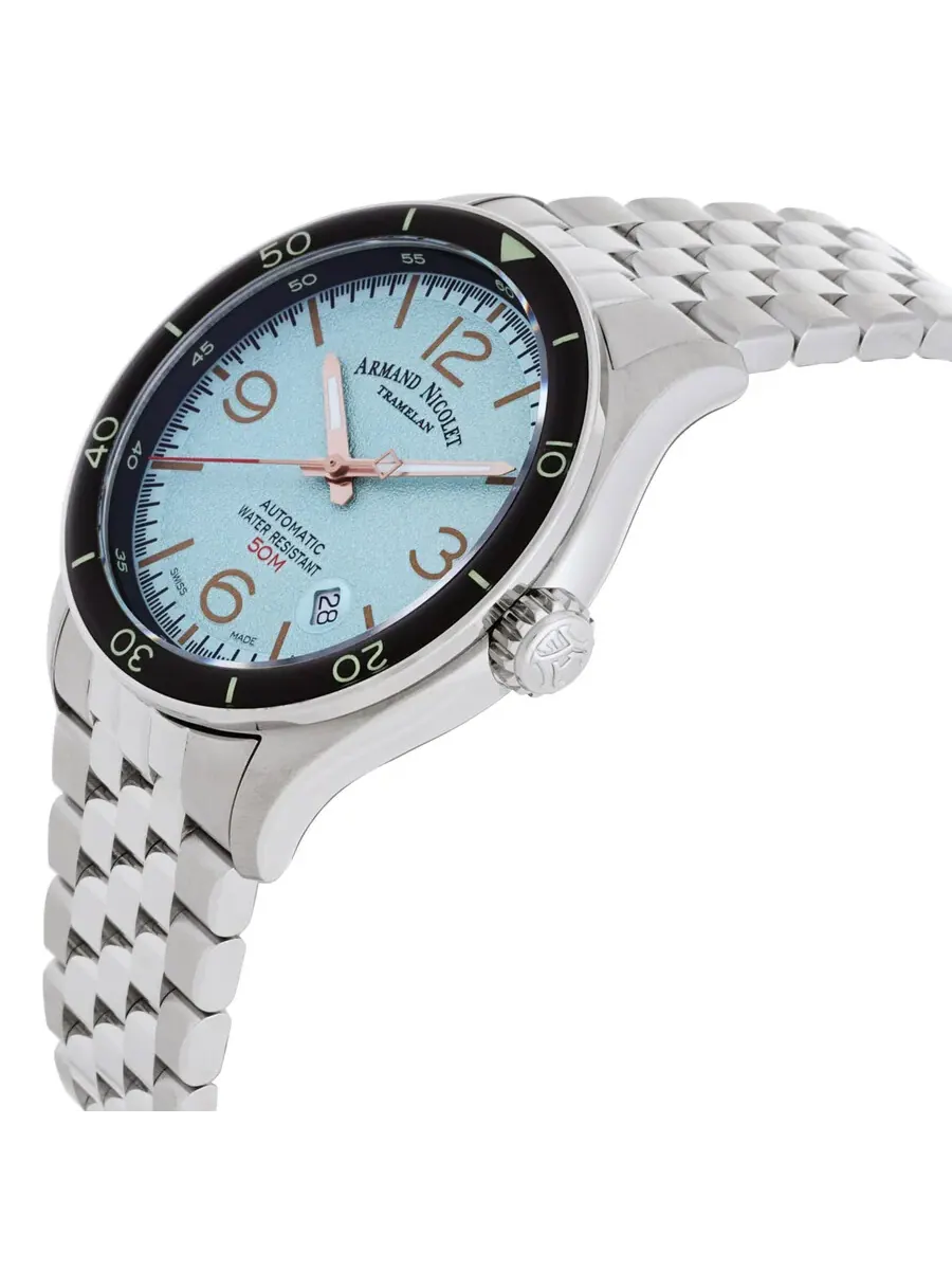 Мужские часы Armand Nicolet M2H Automatic A740HNA-ZS-BMA22740A — изображение 2 из 3, оттенок светлый синий