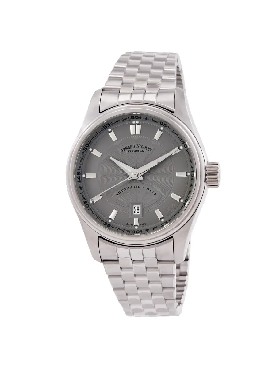 Мужские часы Armand Nicolet MH2 Automatic с серым циферблатом A640A-GR-BMA22640A — изображение 1 из 3, оттенок серебряный