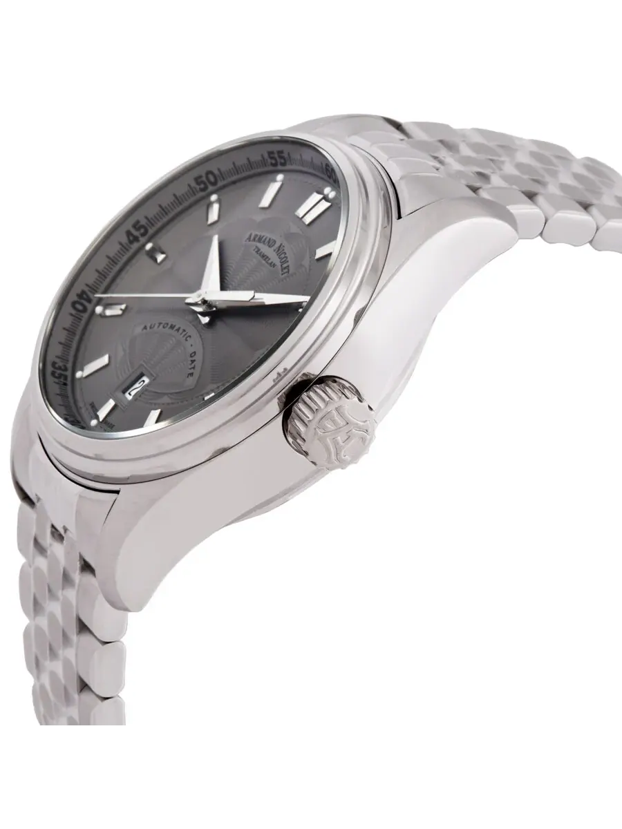 Мужские часы Armand Nicolet MH2 Automatic с серым циферблатом A640A-GR-BMA22640A — изображение 2 из 3, оттенок серебряный