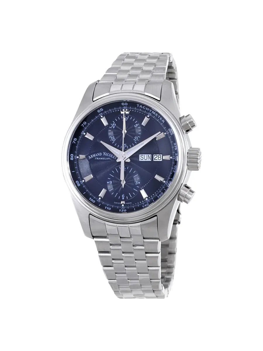Мужские часы Armand Nicolet MH2 Chronograph Automatic с синим циферблатом A647A-BU-BMA22640A — изображение 1 из 3