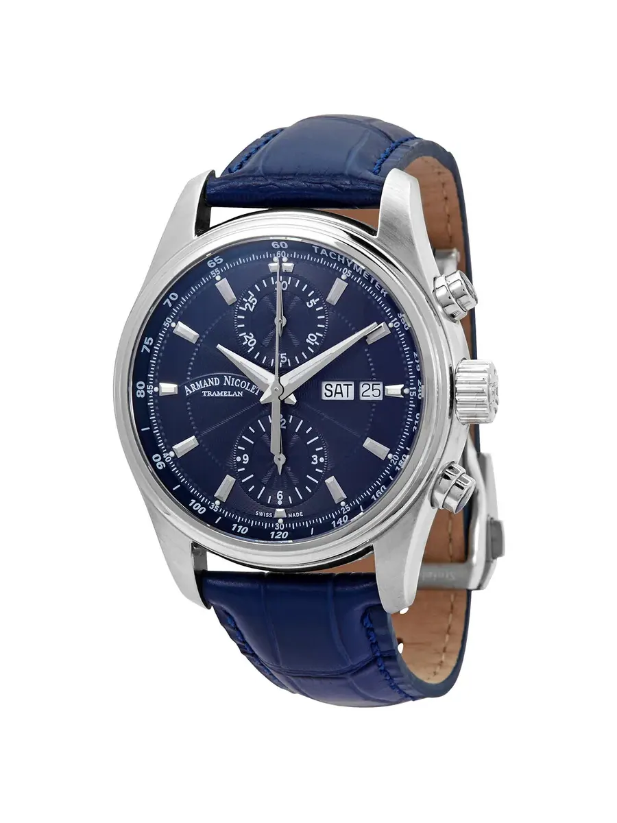 Мужские часы Armand Nicolet MH2 Chronograph Automatic с темно-синим циферблатом A647A-BU-P840BU2 — изображение 1 из 3