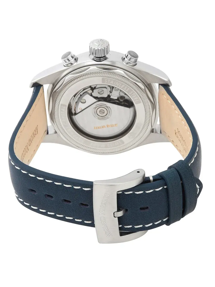 Мужские часы Armand Nicolet MH2 Chronograph Automatic с синим циферблатом A647A-BU-P140BU2 — изображение 3 из 4