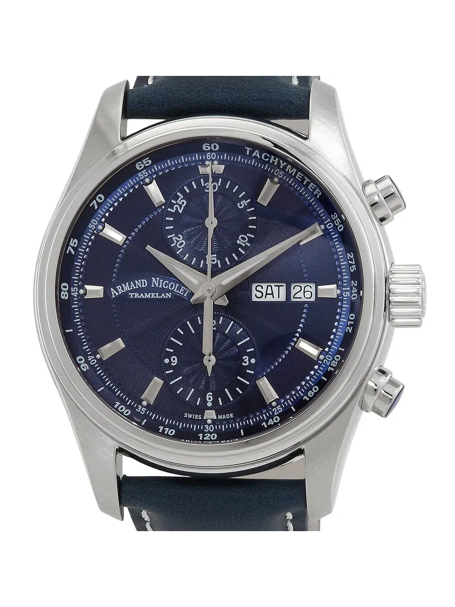 Мужские часы Armand Nicolet MH2 Chronograph Automatic с синим циферблатом A647A-BU-P140BU2 — изображение 4 из 4