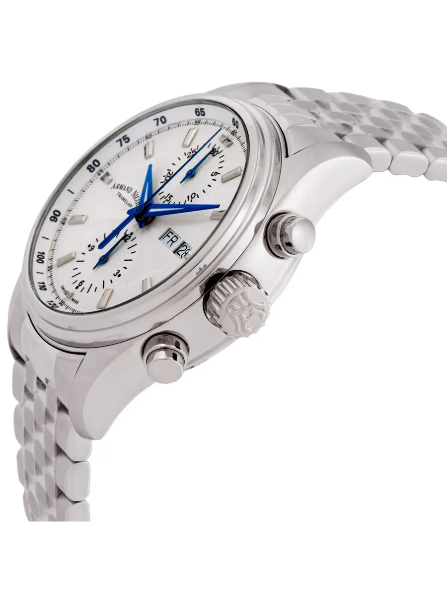 Мужские часы Armand Nicolet MH2 Chronograph Automatic с серебристым циферблатом A647A-AG-BMA22640A — изображение 2 из 3