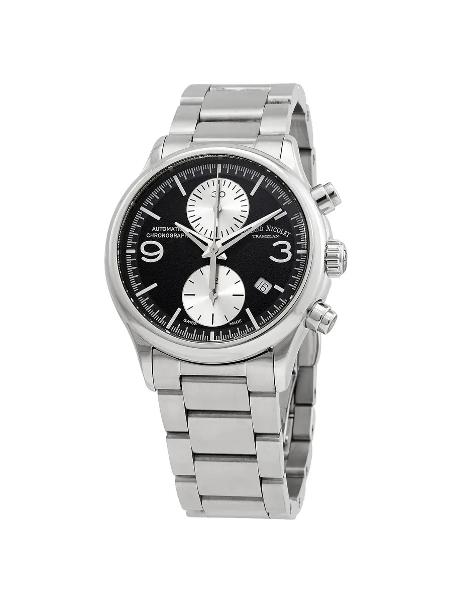 Мужские часы Armand Nicolet MHA Chronograph Automatic с черным циферблатом A844HAA-NR-M2850A — изображение 1 из 3